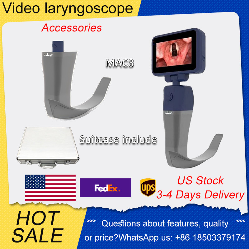 Video Laryngoscope with 3.5″ Touch Screen & Adult Blades