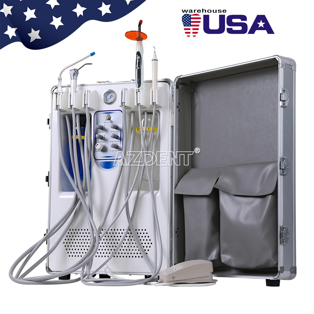 Portable Dental Mobile Delivery Unit Air Compressor Syringe SuctionTurbine/Chair