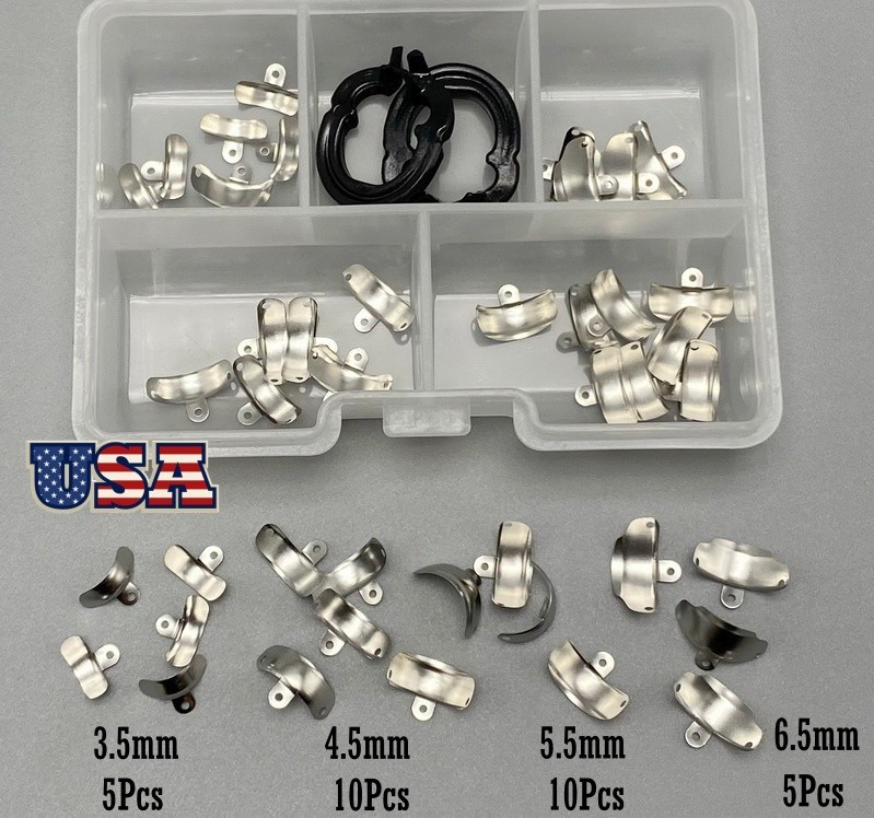 Dental Sectional Matrix Bands Systems Tofflemire Seperate Ring Clamp Black Kit