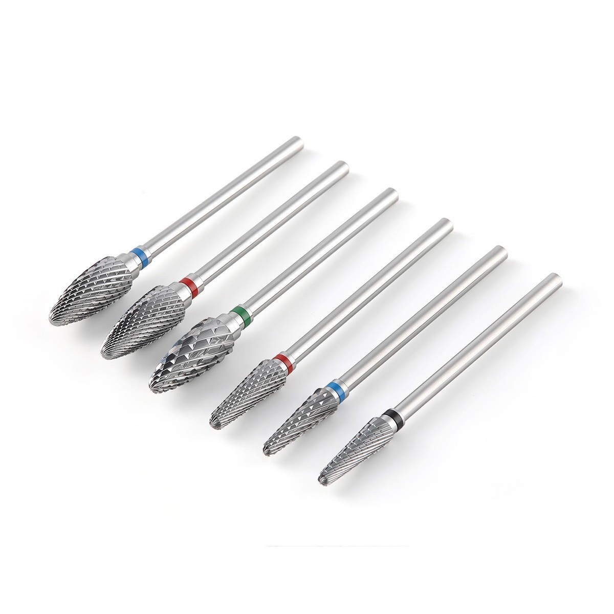 6 Types Dental Tungsten Steel Carbide Burs Lab Polishing Cutting HP 2.35mm Tool