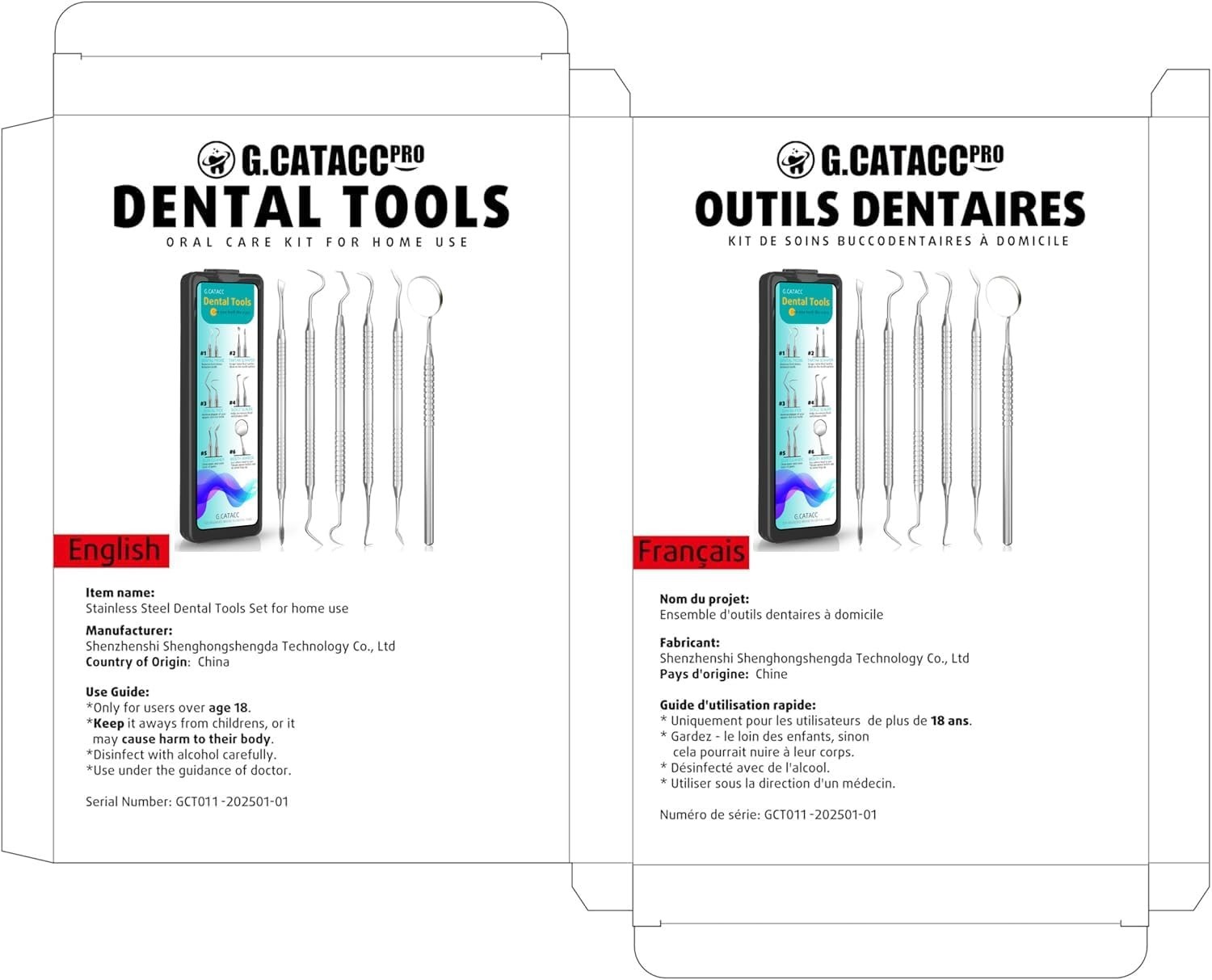 Dental Tools, Dental Pick for Teeth Cleaning, Stainless Steel Hygiene Kit