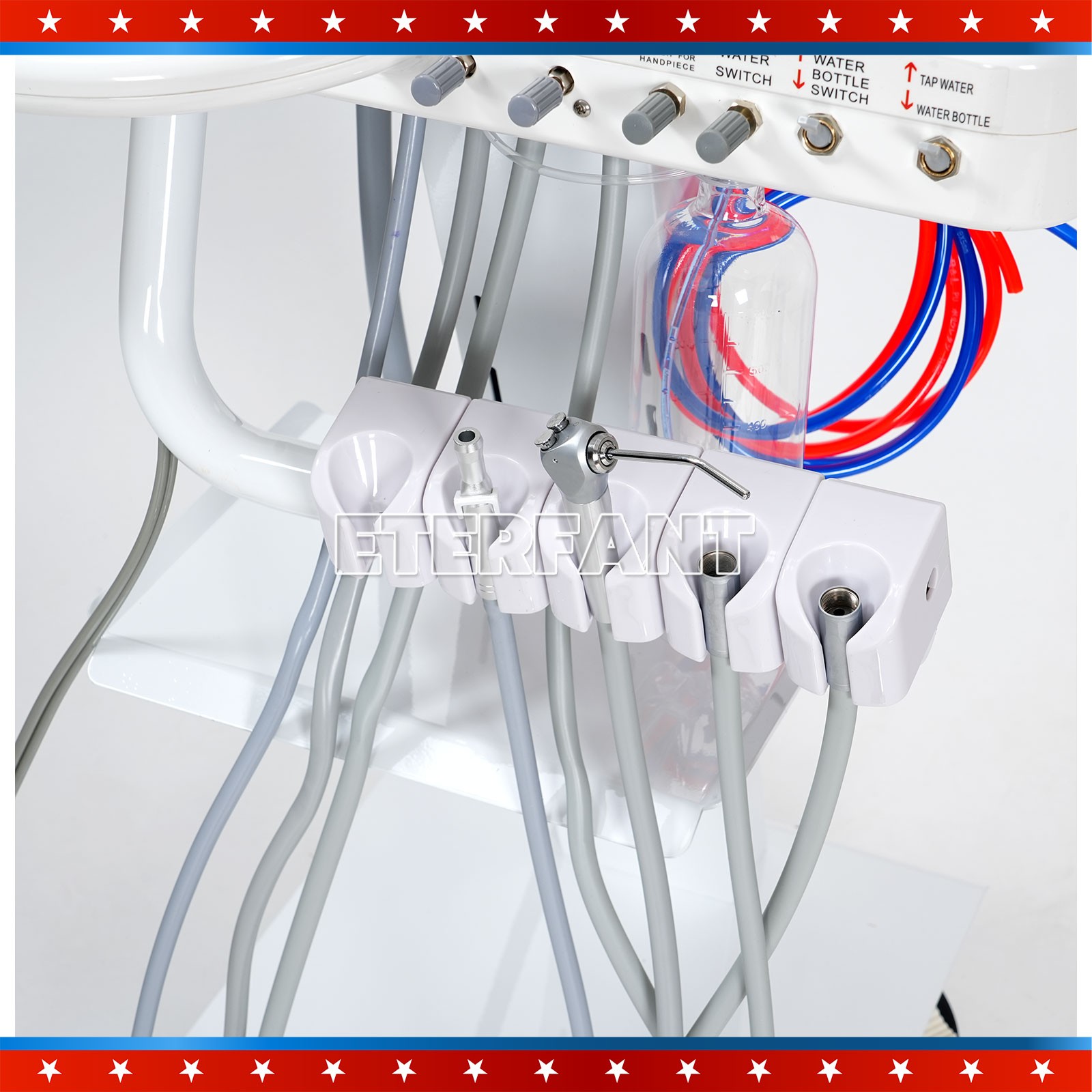 Dental Mobile Portable Delivery Unit System 4Hole w/Socket/Electric Suction Unit