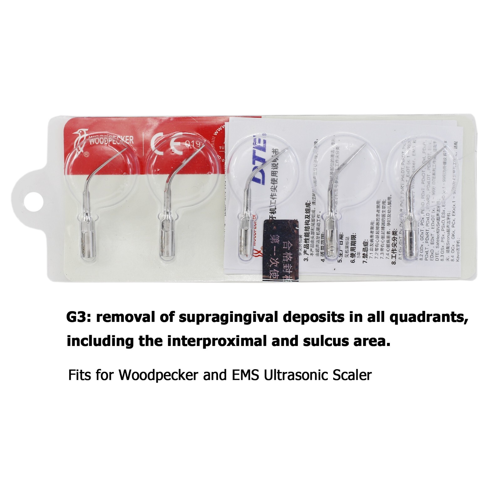Woodpecker Dental Ultrasonic Piezo Scaler Tips HW-5L Handpiece UDS-N2 N3 LED G1