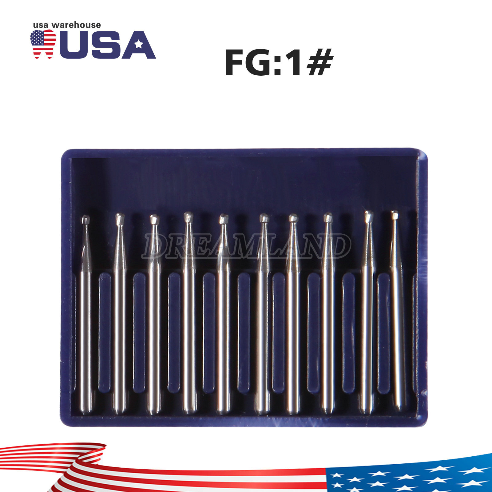 10-100pcs Dental Round Carbide Steel FG Drills Burs for High Speed Handpiece