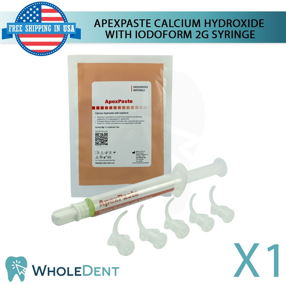 ApexPaste Calcium Hydroxide With Iodoform 2g Syringe For Endodontic Treatments