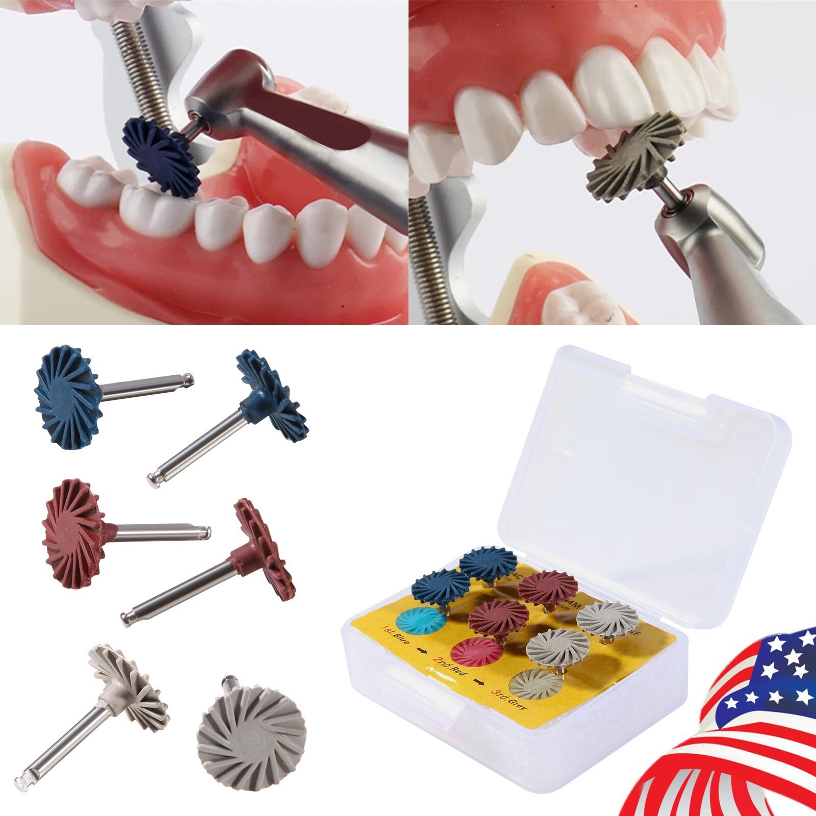 6pcs/Set Dental Composite Resin Polishing Disc Spiral Polish Wheel