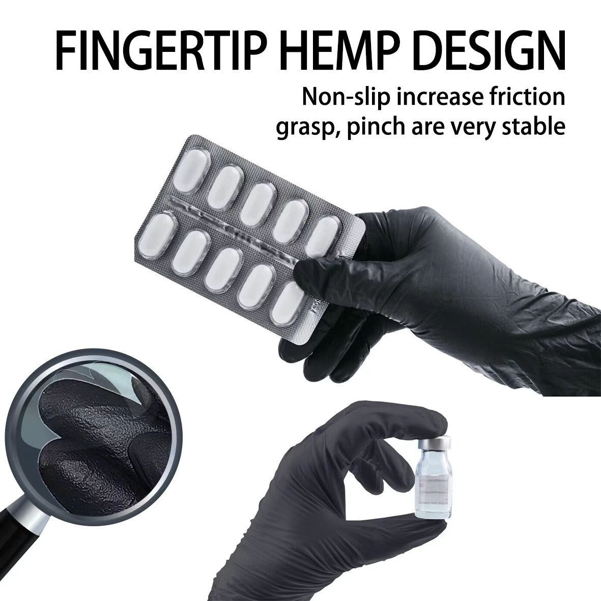 5.5 Mil Black Nitrile Gloves: Powder-Free, Latex-Free (100-Count)