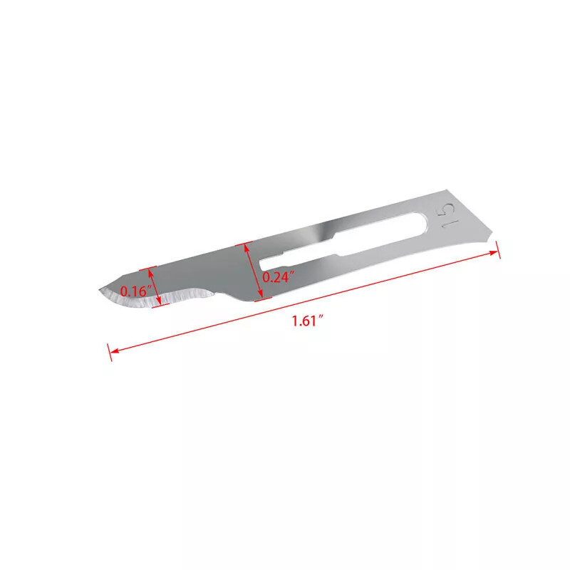 100Pcs Dental Surgical Scalpel Blades Size 10#11#12#15 Sterile Carbon Steel