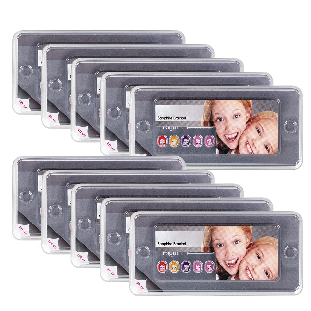 Dental Ortho Monocrystalline Sapphire Braces Ceramic Brackets MBT .022 Hooks 345