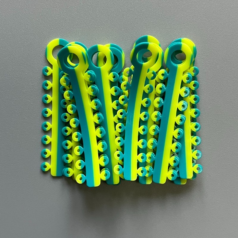 5Packs Dental Orthodontic Elastic Rubber Ligature Tie/Power Chain Double Color