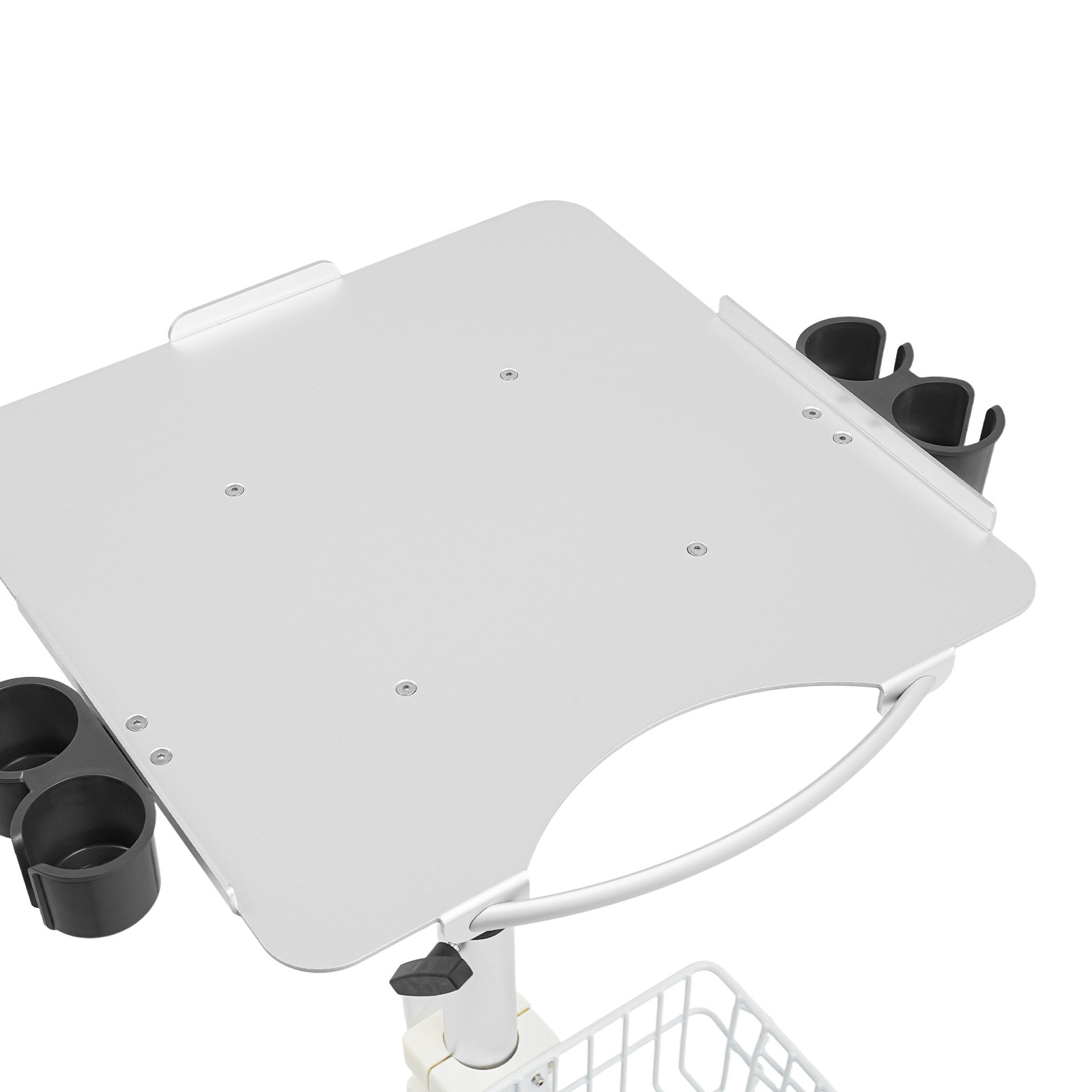 Metal Rolling Medical Cart 5-Wheel Mobile Medical Cart 62-97cm Height Adjustable