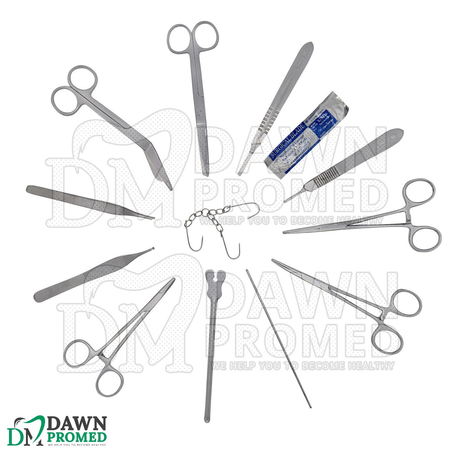 18 Pcs Minor Surgery Set With FREE Case Surgical Instruments Kit German Grade