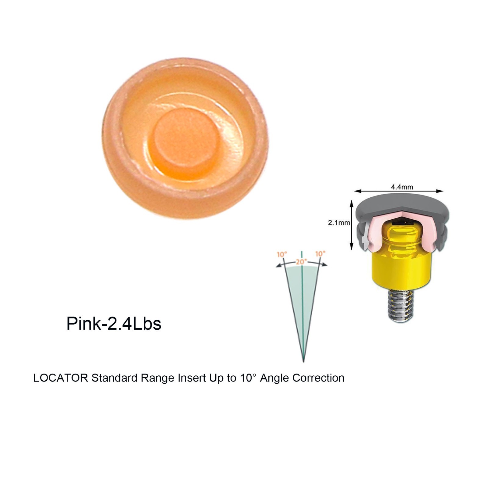 US Overdenture Locator Abutment Removable Male Cap Inserts Standard/Extended Set
