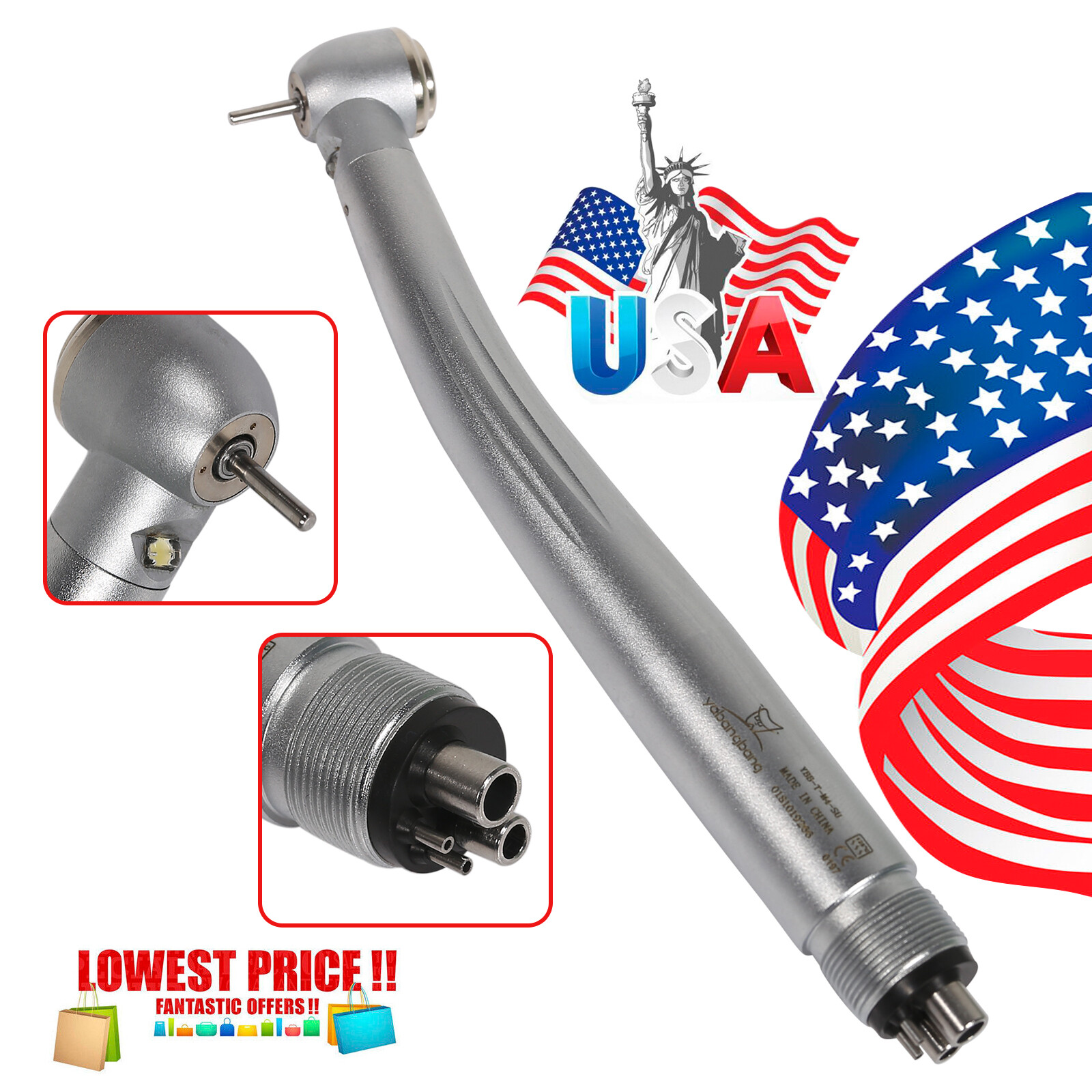 NSK Style Dental (LED E-generator) Turbina Handpiece High Speed 2/4HOLE
