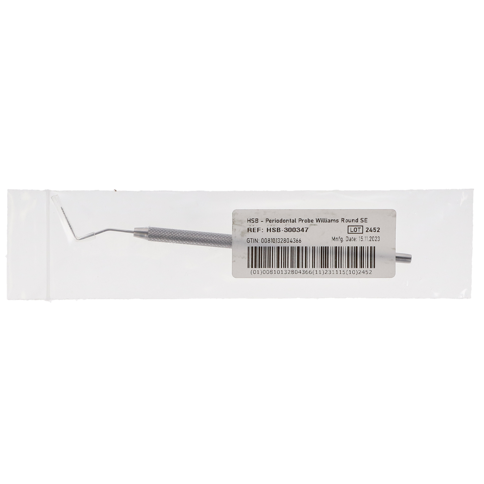 House Brand Dentistry 300347 HSB Single End Williams Periodontal Probe Round