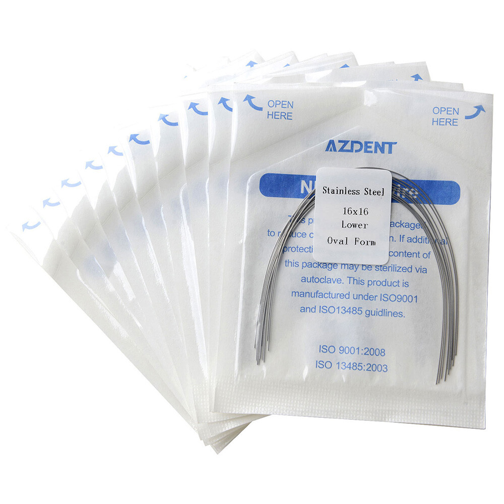 Los alambres de ortodoncia dental rectangular oval arco de acero inoxidable