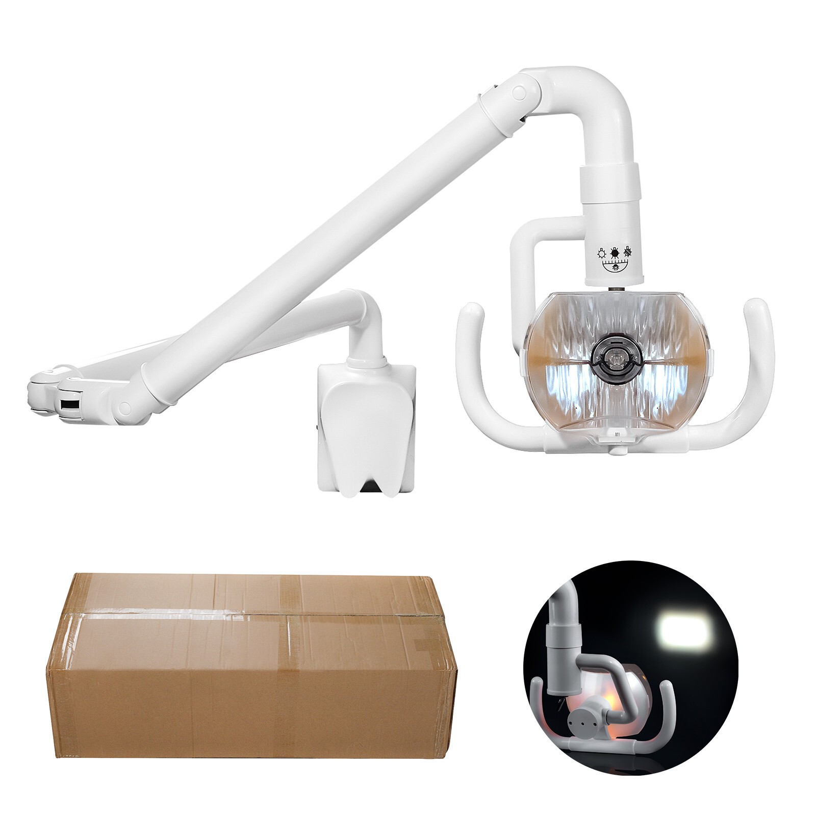 50W Wall-Mounted Dental Medical Halogen Light Shadowless Exam Light with Arm US