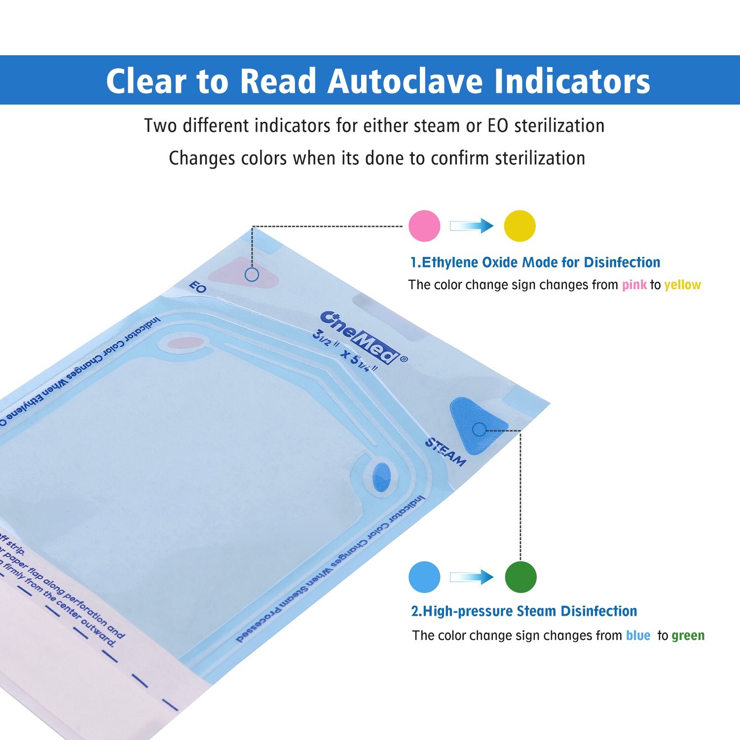 1000 OneMed Self Seal Sterilization Pouches 2.75″x9″,for Medical, Dental, Tattoo