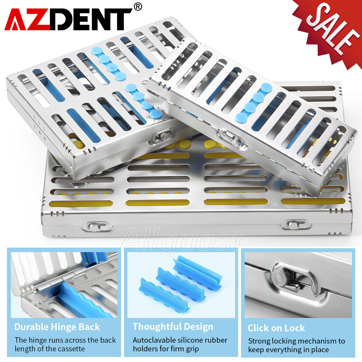 Caja bandeja de desinfección y esterilización de instrumentos dental AZDENT