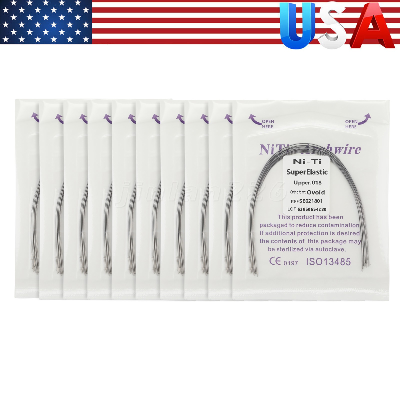 1-100* Dental Ortho Thermal‑Activated Niti Arch Wire Round Ovoid Form Upr.018
