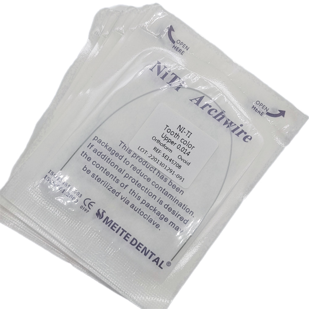 50Pk Dental OrthodonticWhite Color Coated Niti Rectangular/Round Arch Wire Ovoid