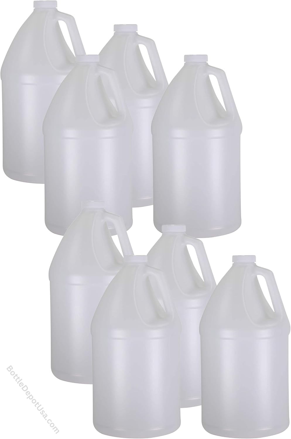 8 x 1 Gallon Jugs w/white caps 128 Oz HDPE Empty Plastic Bottles SALE!
