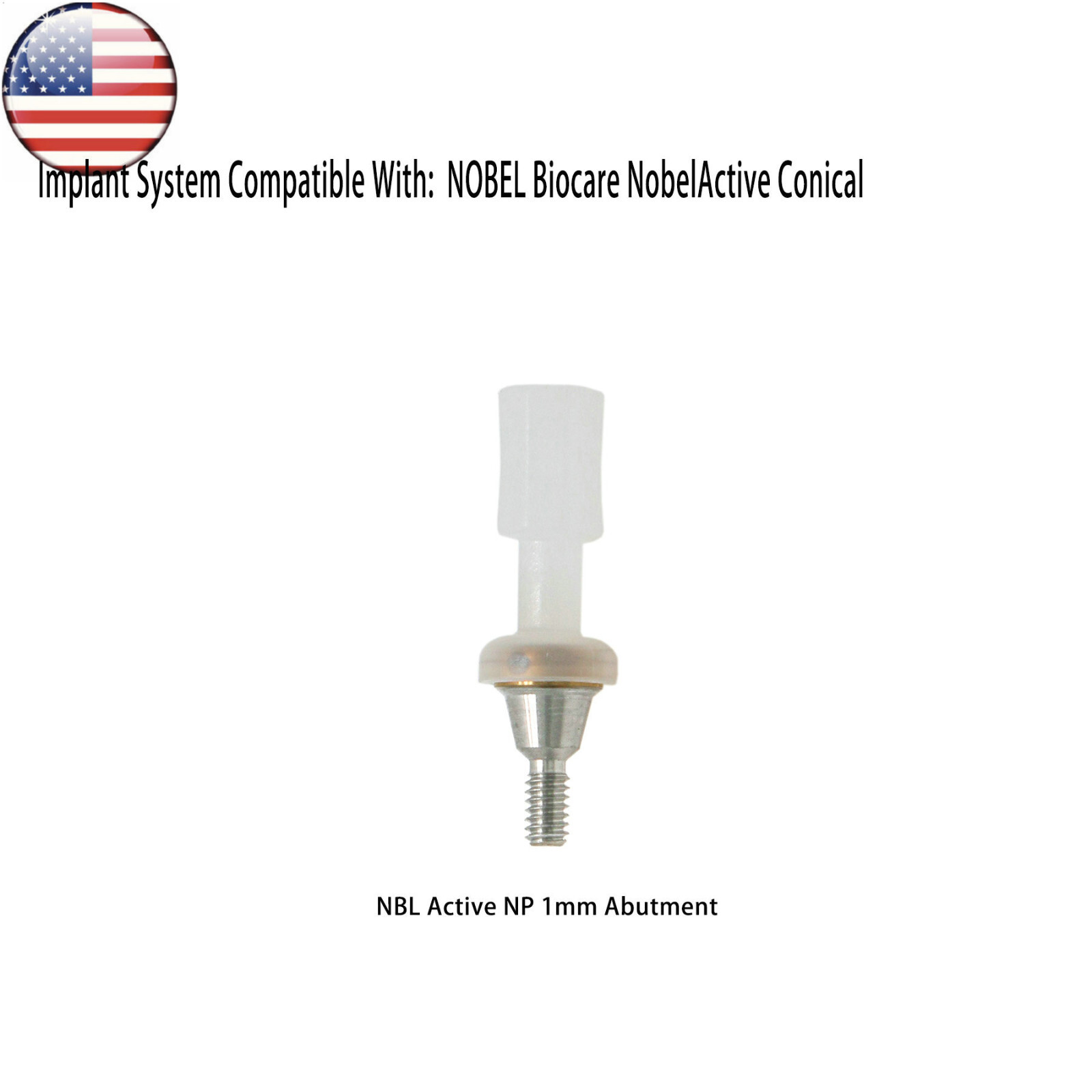 US Dental Attachment Locator Abutment for Nobel Biocare NP/RP 1-5mm Caps Kit