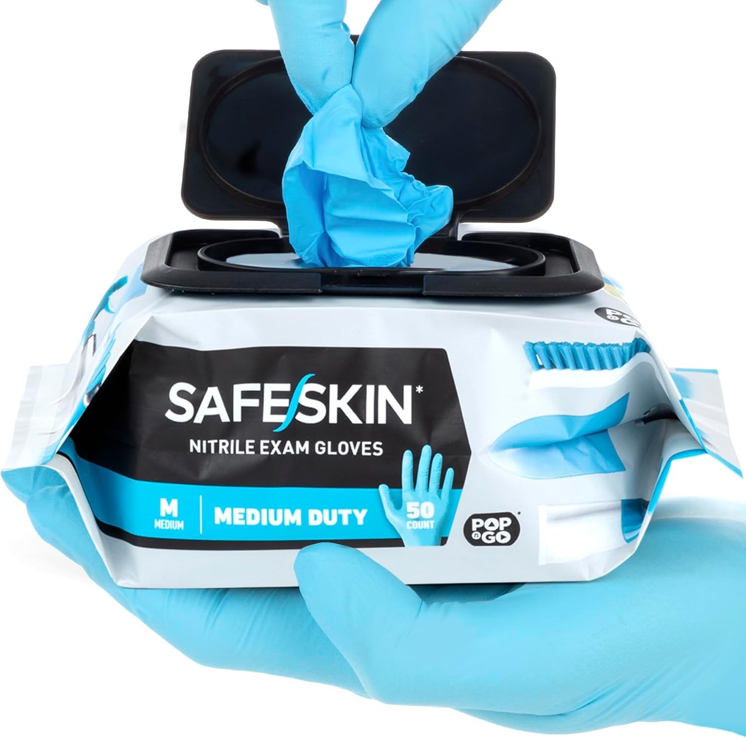 Disposable Gloves in Pack (50 or 200 Count) Medium Duty, Powder-Free -Cleaning,
