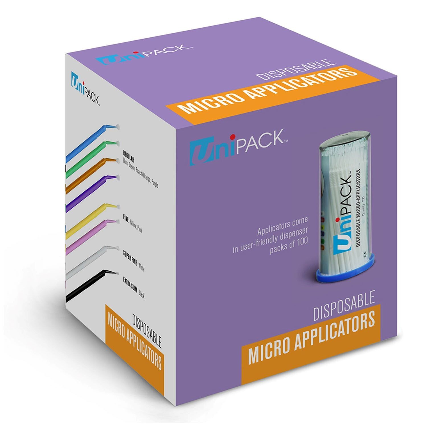 Disposable Micro Applicators, UniPACK, 400 Applicators/Bx, Green, Regular