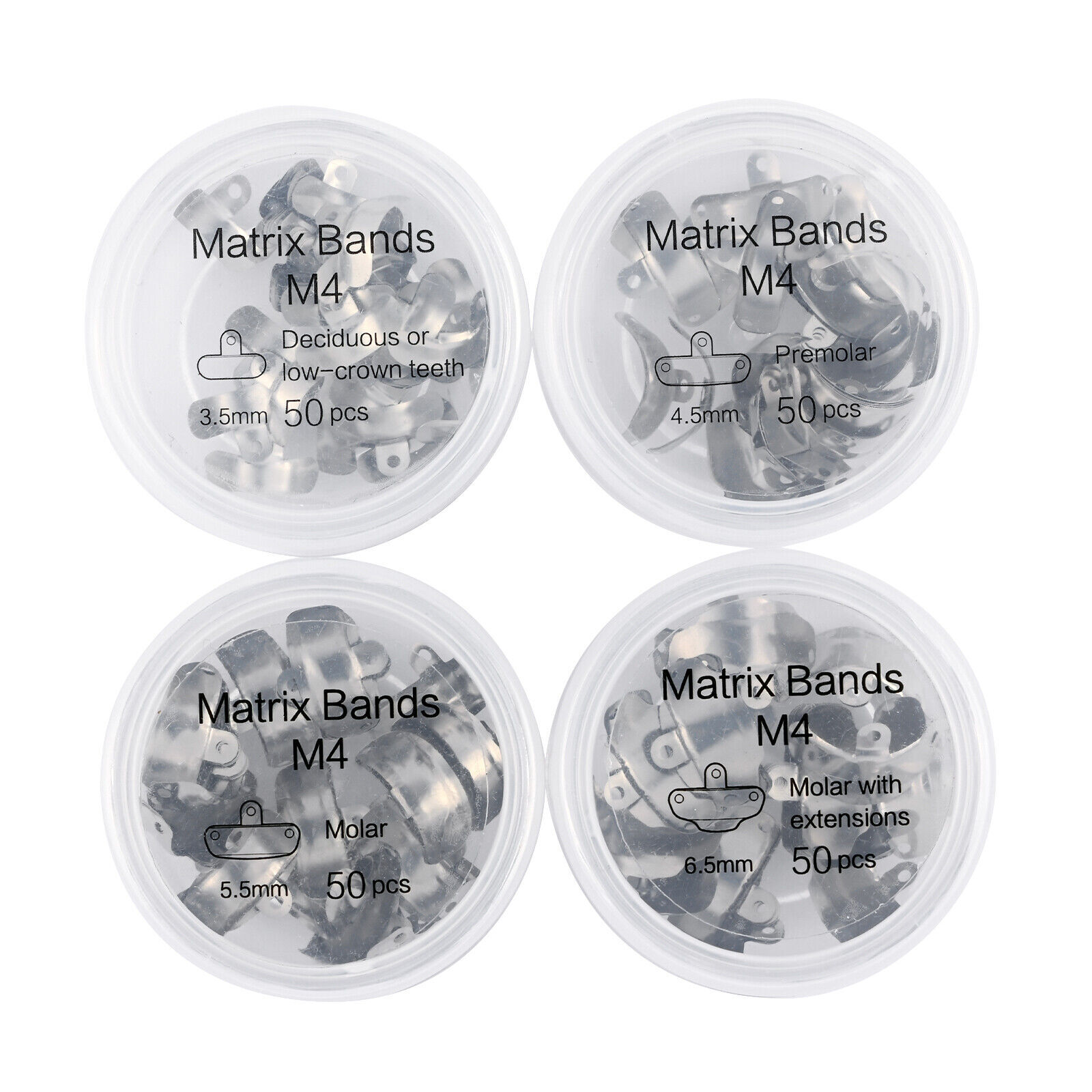 50 Pcs Dental Matrix Bands Palodent V3 Style Sectional Contoured Matrices Refill