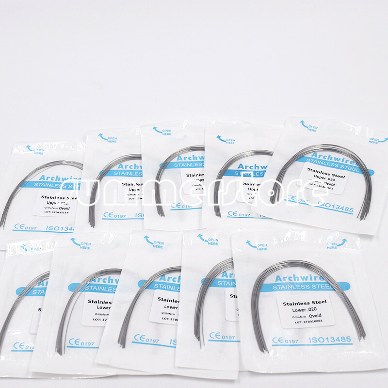 10Pcs Dental Orthodontic Round/Rectangular Stainless Steel Arch Wire Upper/Lower