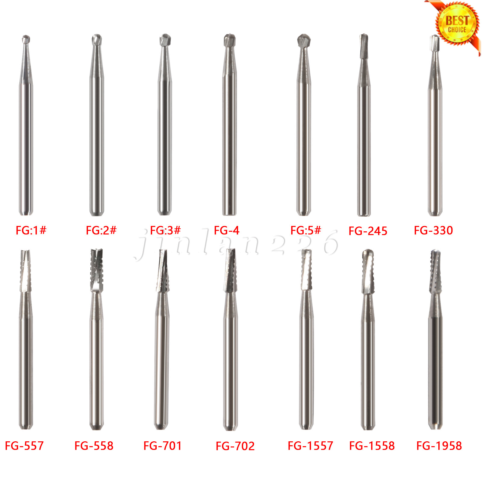 10-100Pcs Dental Carbide Burs for High Speed Handpiece Round Cone Bur Diamond FG
