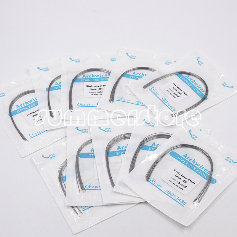 10Pcs Dental Orthodontic Round/Rectangular Stainless Steel Arch Wire Upper/Lower