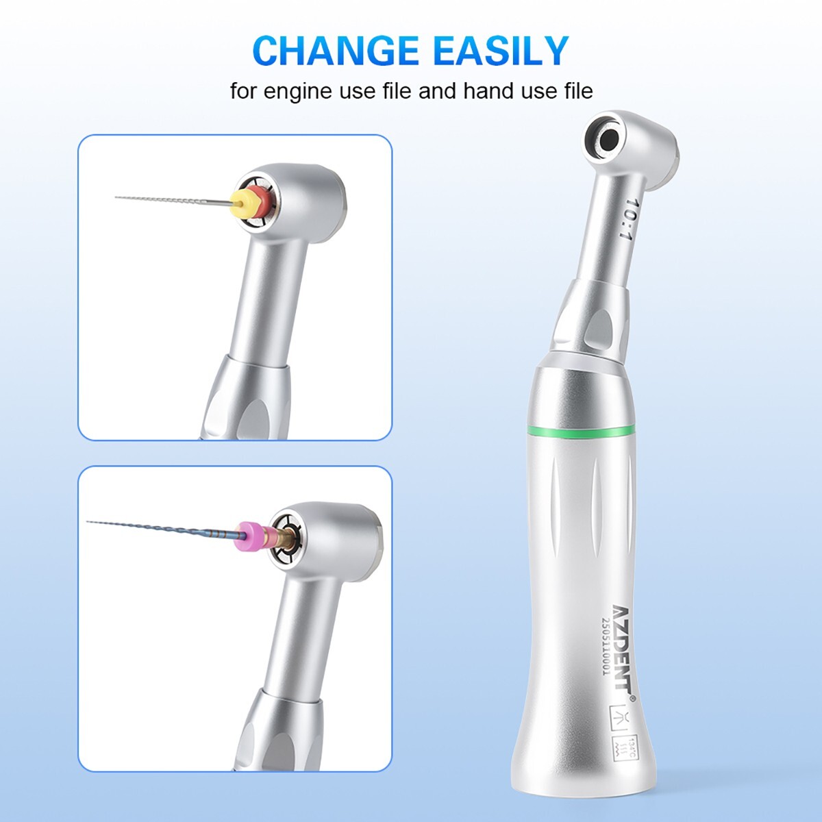 Dental Endo Handpiece Contra Angle 10:1 Reciprocating /16:1 Reduction Mini Head