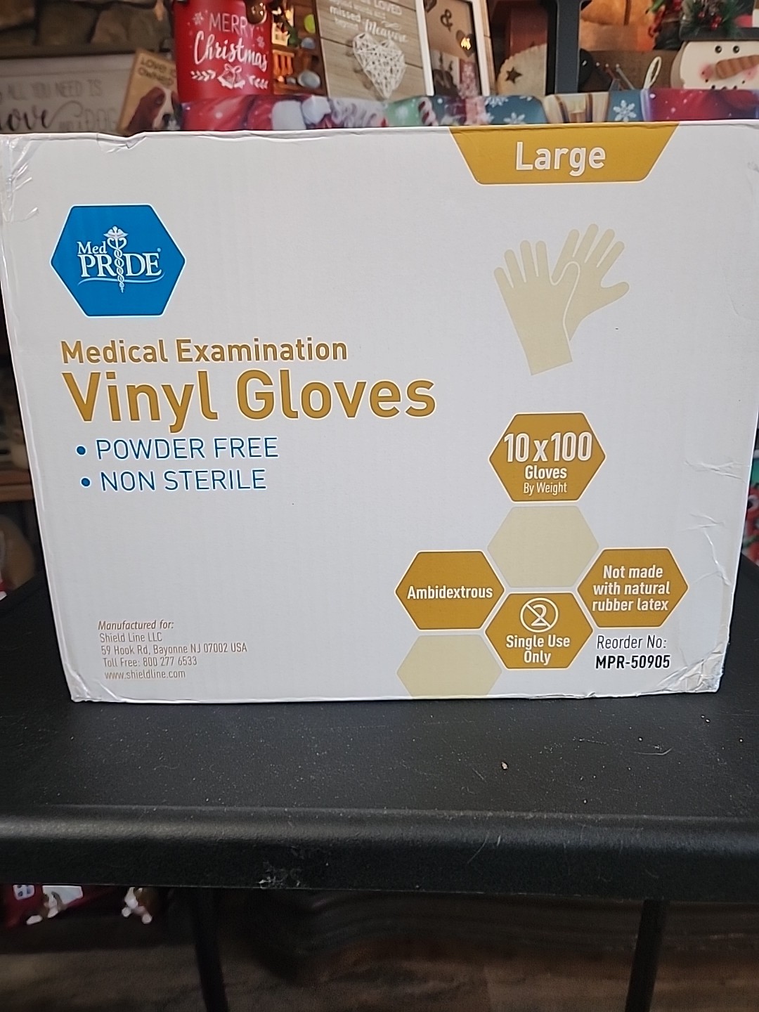 Med Pride Vinyl Gloves Size Large Box Of 100 Pair