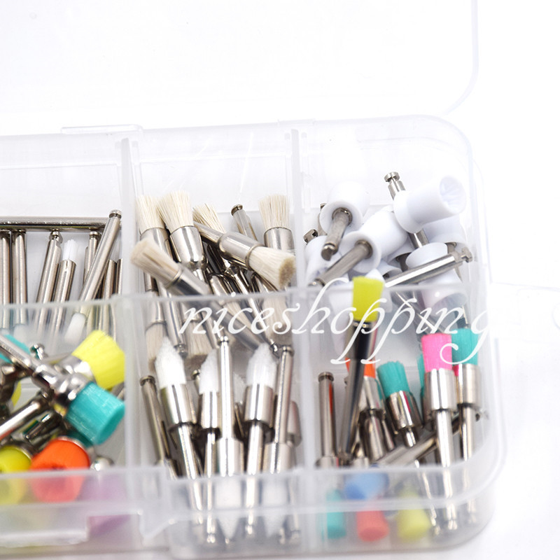 100 Pcs 10 Mixed Types Disposable Dental Prophy Brush Cup Polishing Polisher