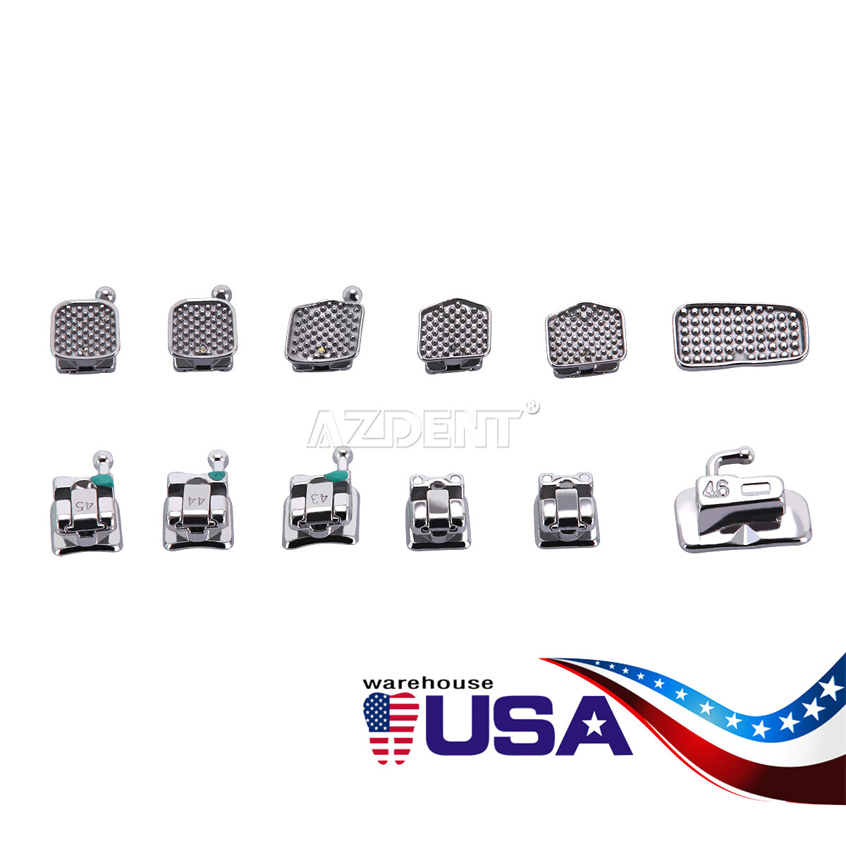 AZDENT Dental Ortho Reverse Pull Headgear Facemask /Brackets Brace Roth.022 /Wax