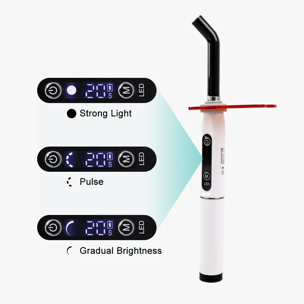 Wireless Dental Light Curing Machine 1s/2mm Resin Curing Light 800-2400 mW/cm²