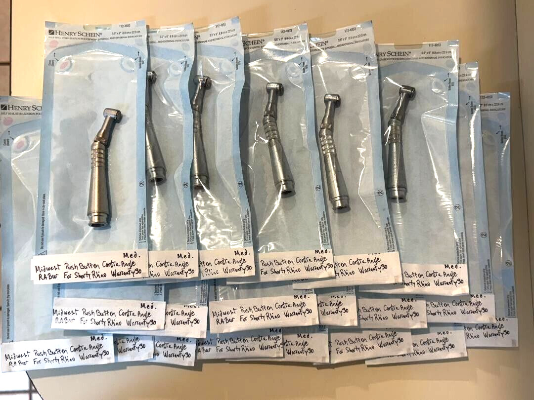 MIDWEST CONTRA ANGLE PUSH BUTTON RA BUR SLOW SPEED DENTAL STD SIZE Rhino ShortyM