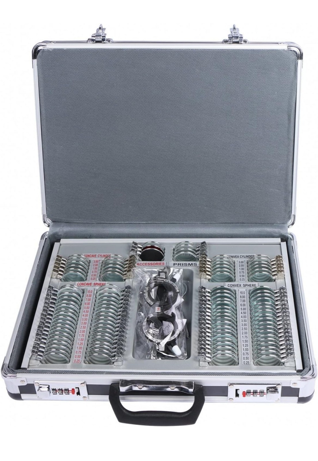 UCanSee 104pcs Optical Trial Lens Set Metal Rim Plastic Frame Aluminum Case