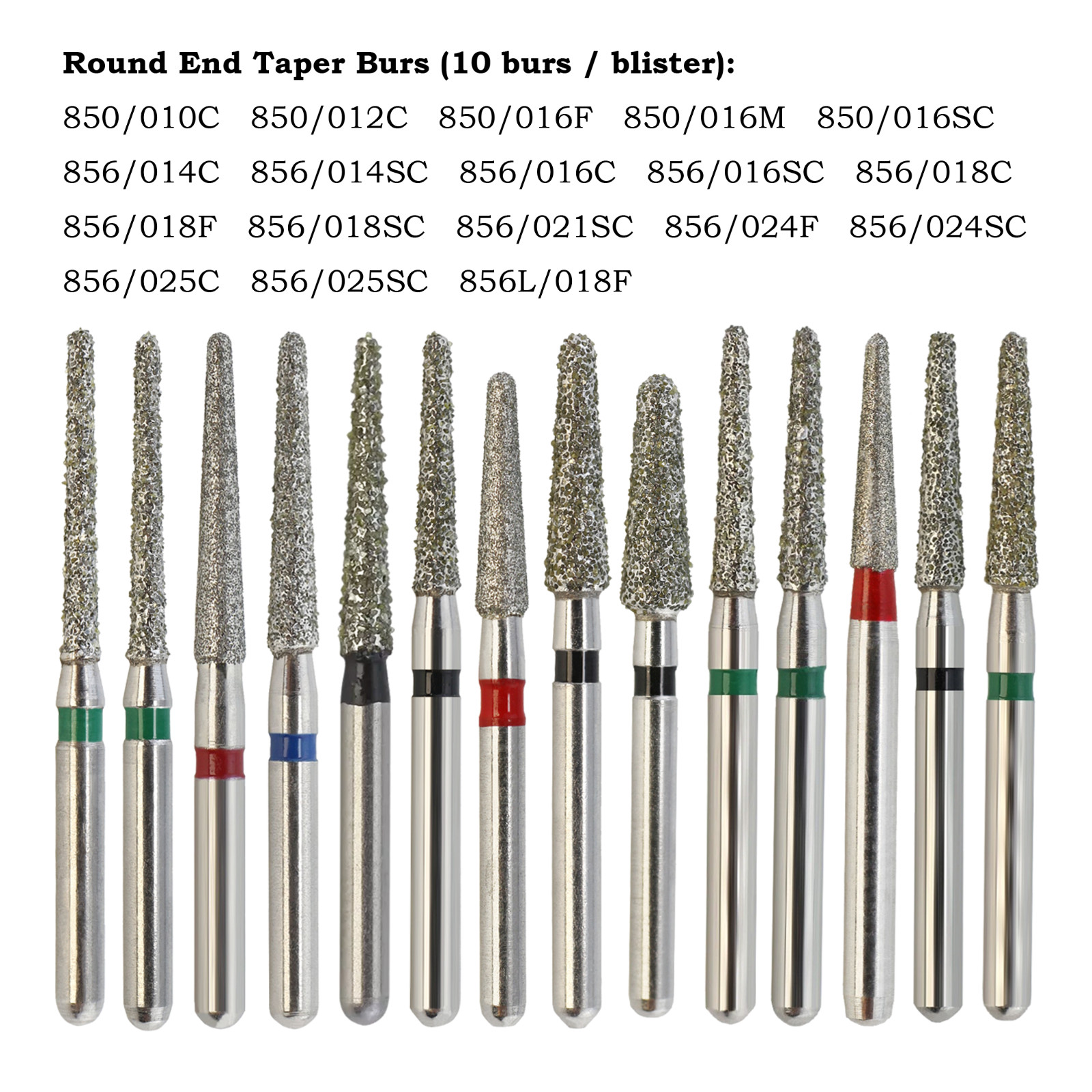 Dental Diamond Burs FG Round End Taper 856 850 Super Coarse Fine High Speed Burr