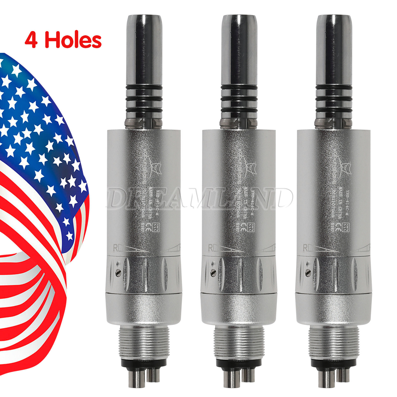 Dental E-type Air Motor Slow Low Speed Handpiece 4 Hole Inner Water Spray USA