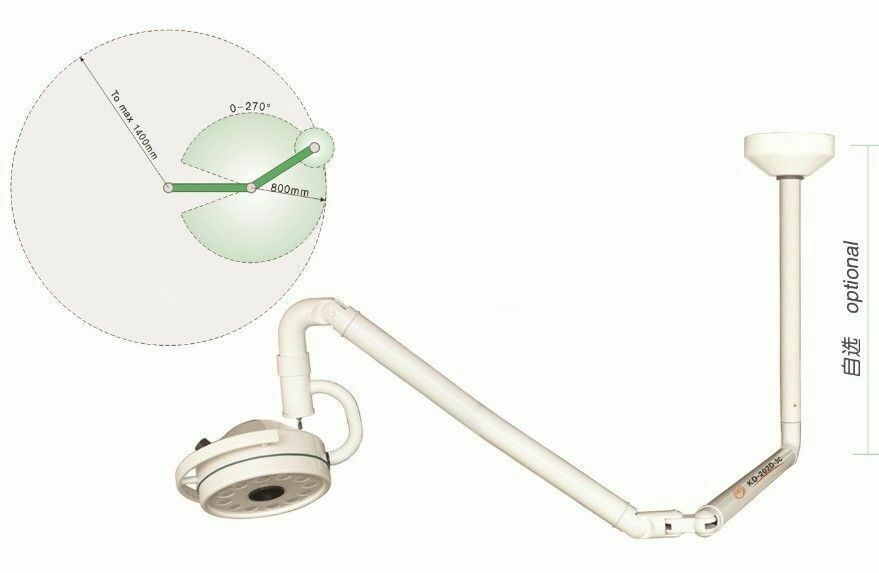 360 Rotation 36W LED Ceiling Mounted Surgical Exam Light Shadowless Lamp 1200mm