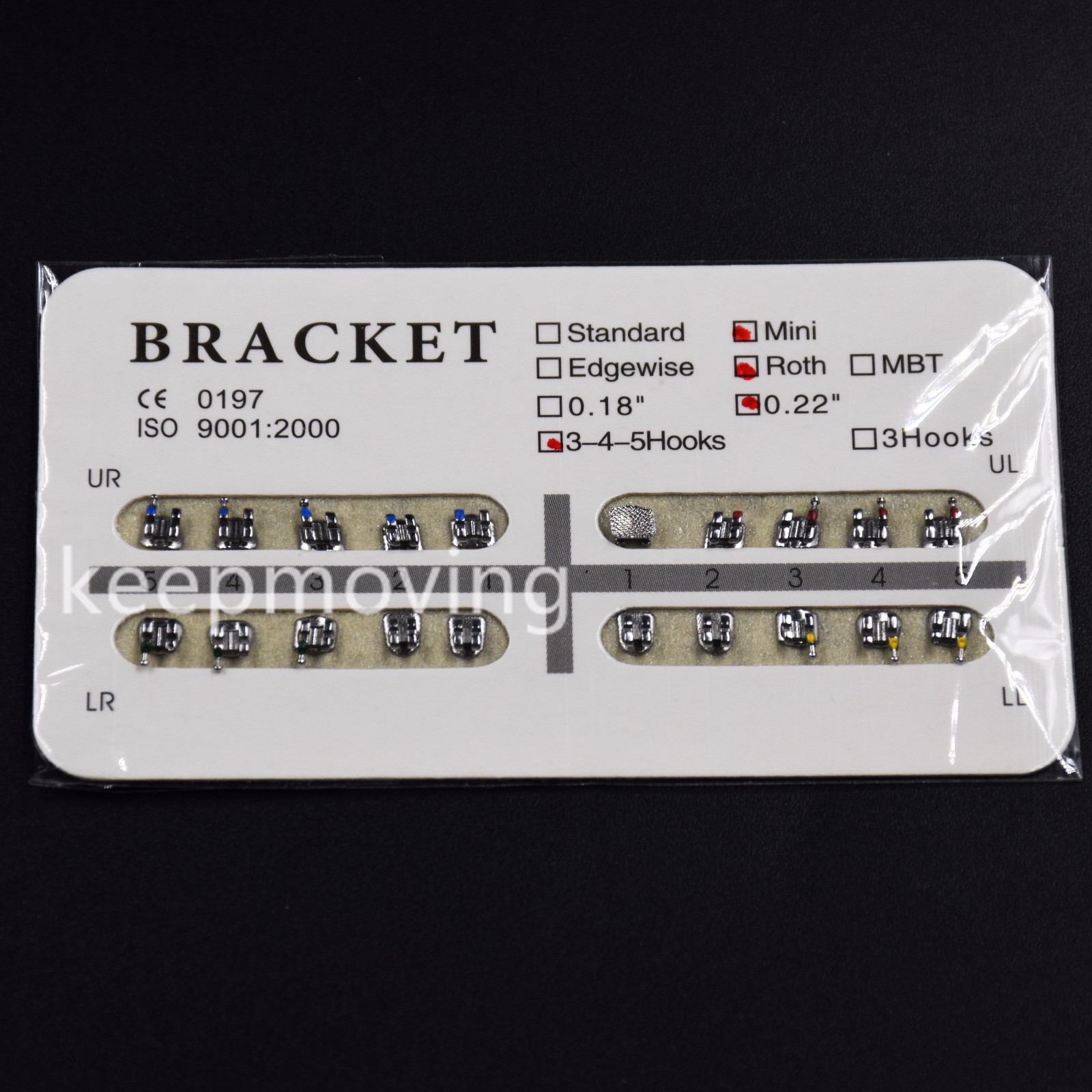 Dental Orthodontic Bracket Roth/MBT/Edgewise 018/022 no/3/345 Hook Standard Mini