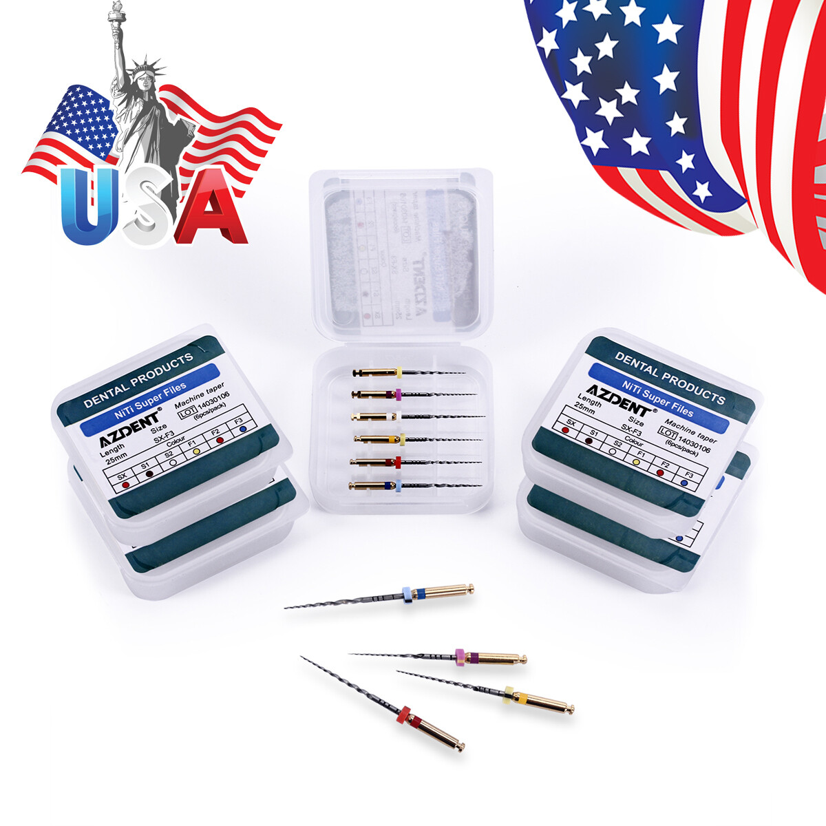 6pcs Endodontic Dental Endo Root Canal NiTi Super Rotary Files 25mm Engine Use