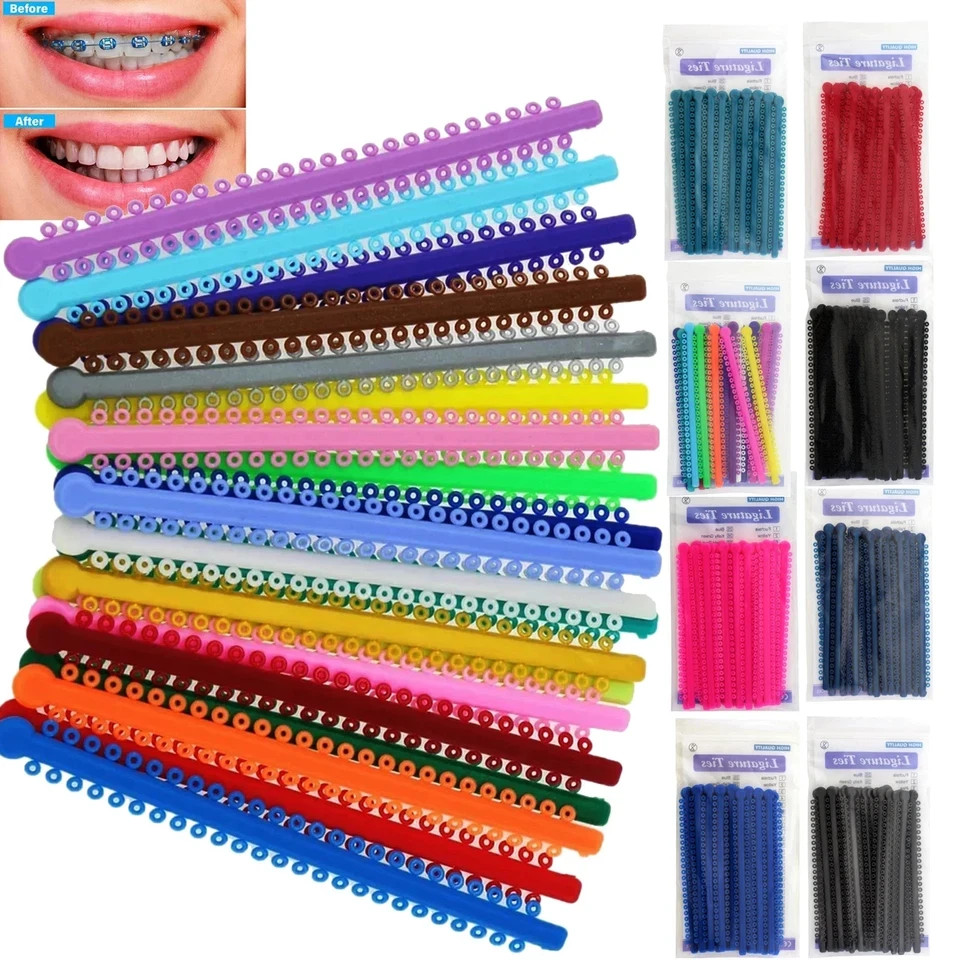 1000 Pcs Dental Orthodontic Ligature Ties Braces Elastics Rubber Bands Ligadura