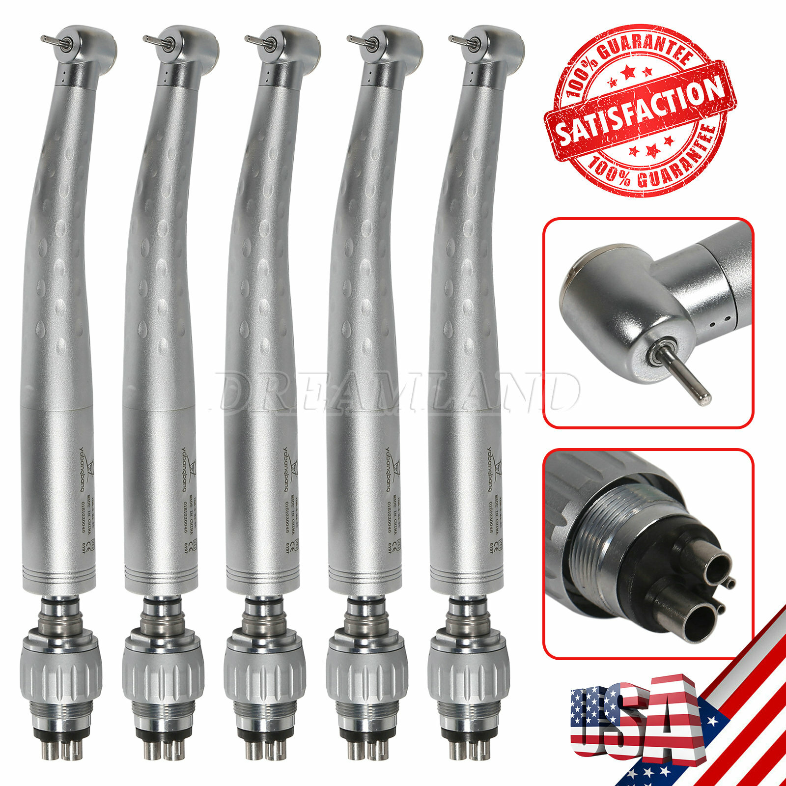 5* Dental High Speed Handpiece WITH Quick Coupler 4Hole Swivel Coupling Fit KaV