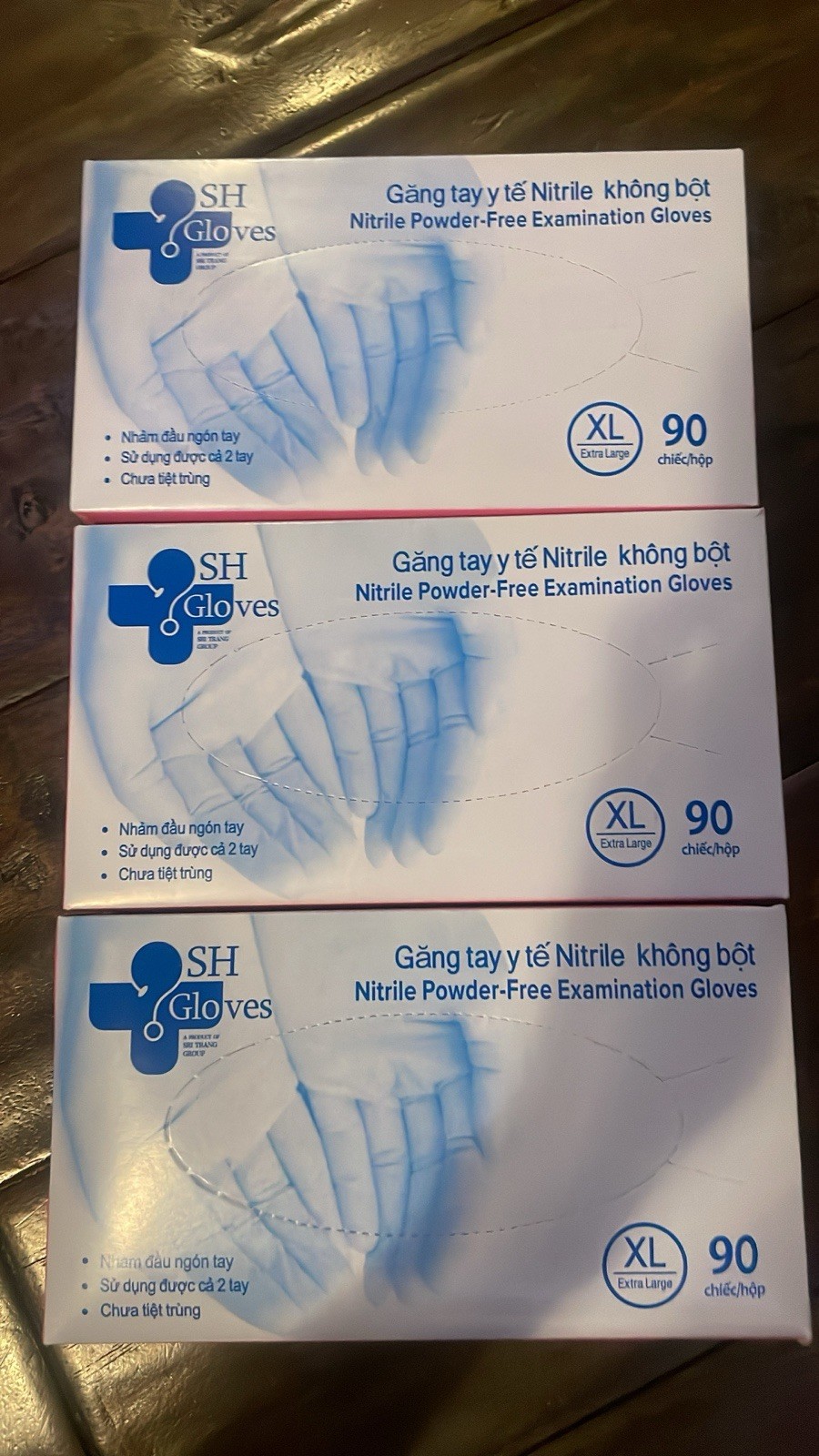SH Gloves Nitrile Powder-Free Extra Large Examination Gloves XL 90 pcs