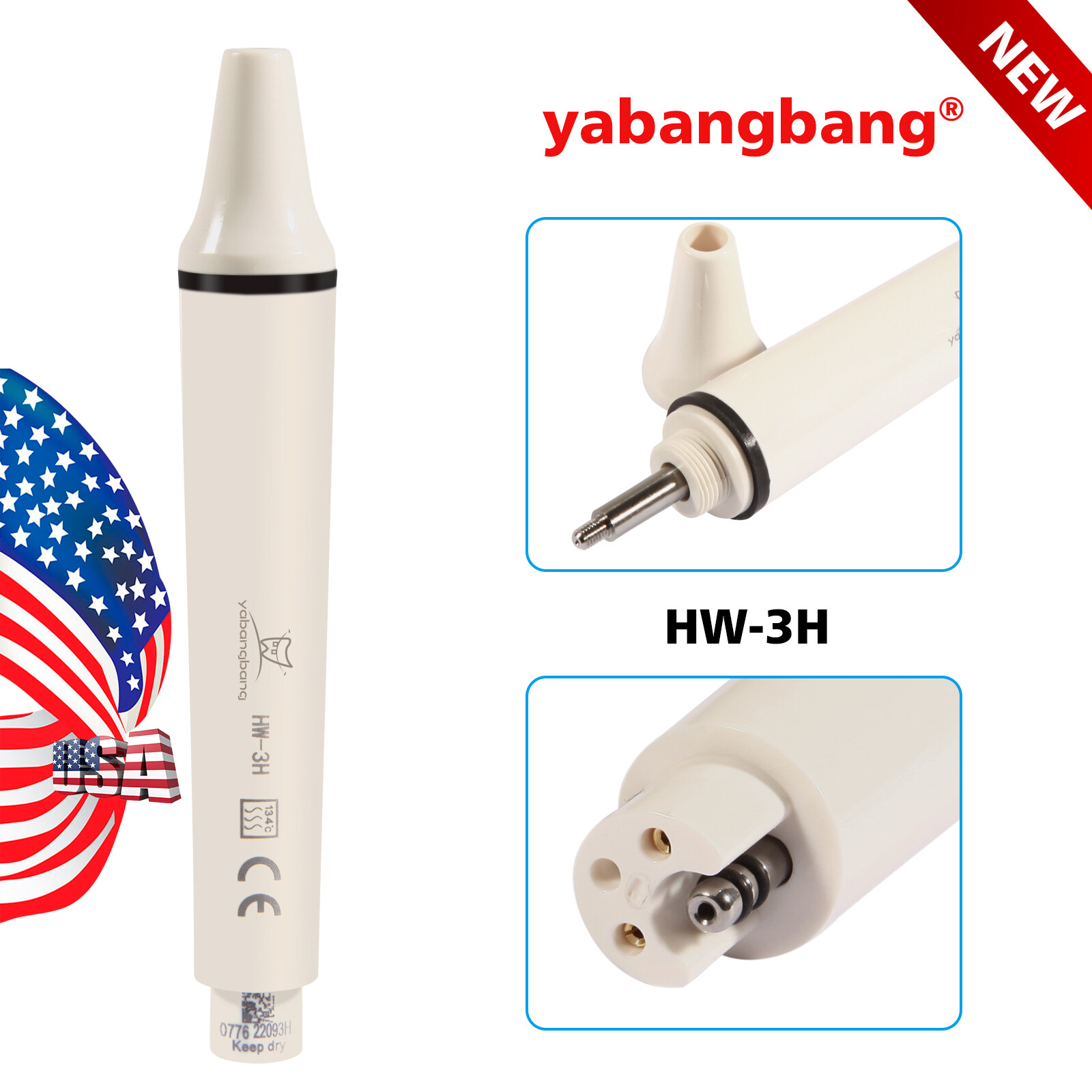 USA Dental Ultrasonic Piezo Scaler Handpiece HW-3H Fit EMS Scaler Tips SA