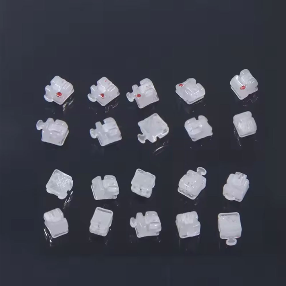 Ceramic Self Ligiating Brackets Roth/ MBT 345 Hook 022 Slot Dental 1Set / 20pcs
